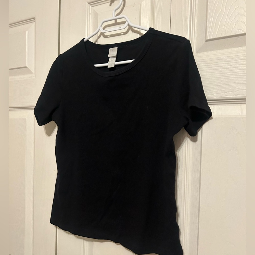 Ribbed Black H&M T-Shirt